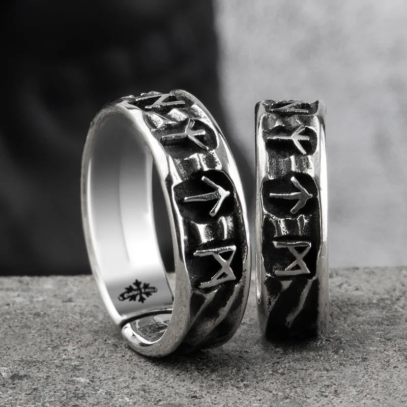 Anillo Ajustable para Hombre Runas Vikingas