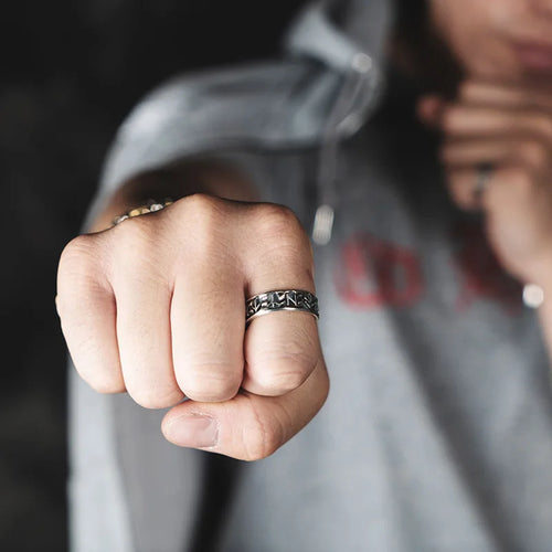 Anillo Ajustable para Hombre Runas Vikingas 1