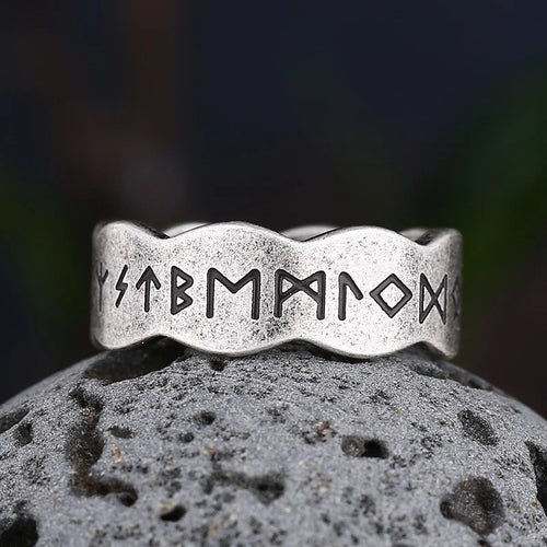 Anillo Estilo Vikingo para Hombre Runas