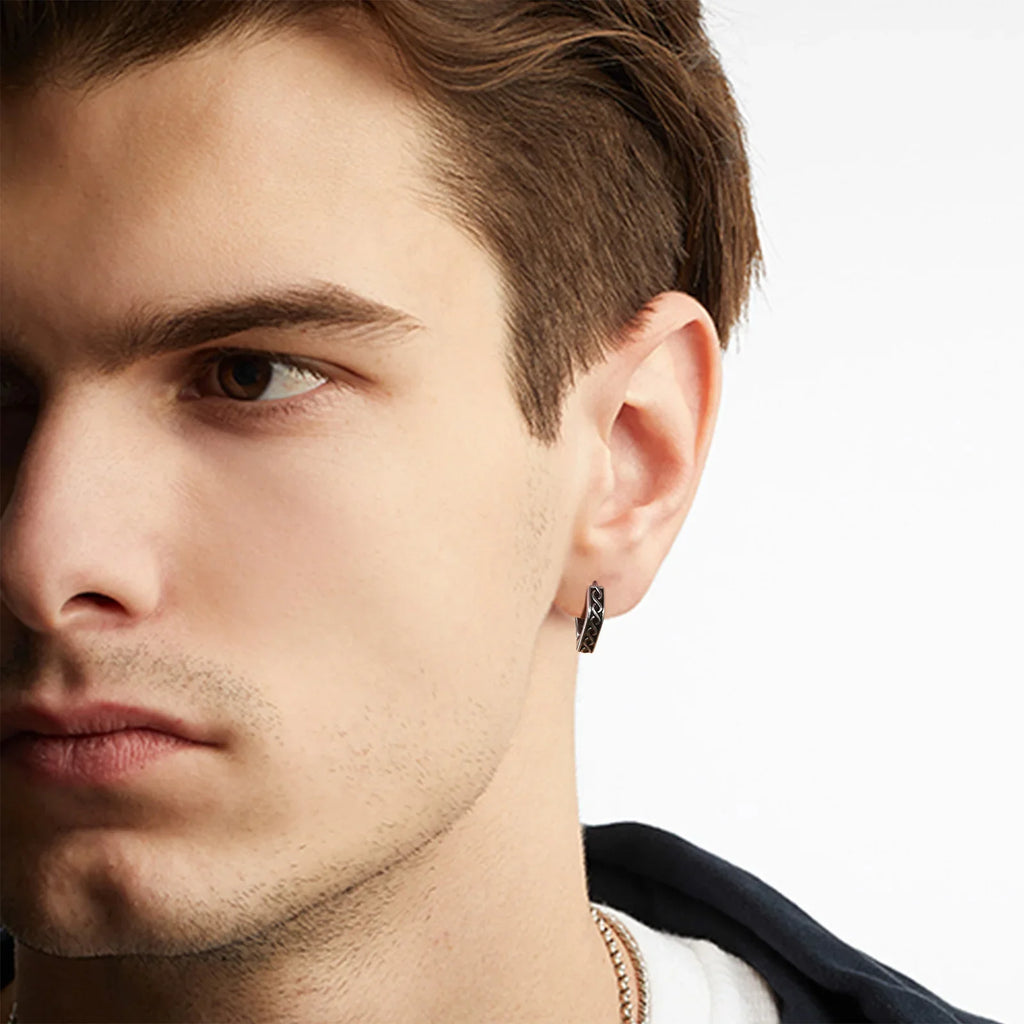 Aretes Geométricos Vikingos para Hombre3 4