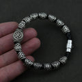 Pulsera Hombre Runas Vikingas Nórdicas plata