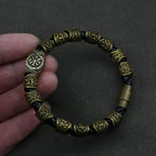 Pulsera Hombre Runas Vikingas Nórdicas oro