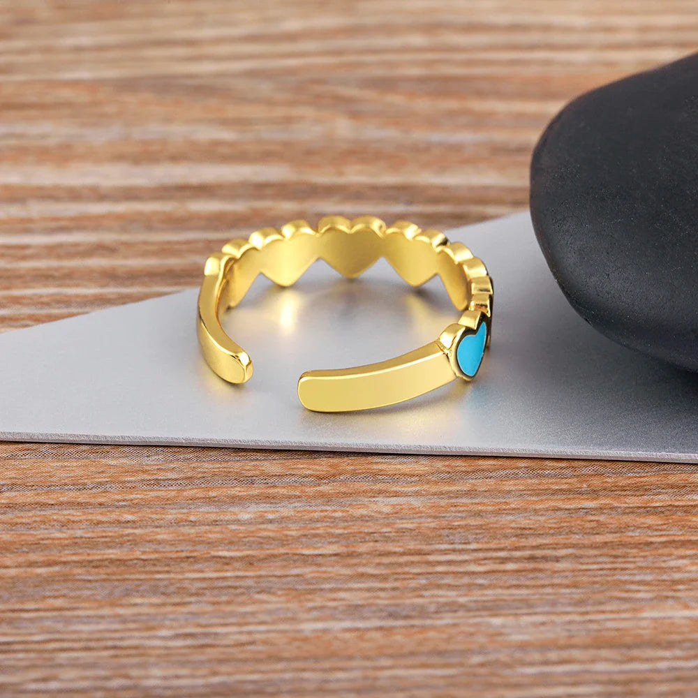 Anillo 6 Corazones para Mujer en Oro