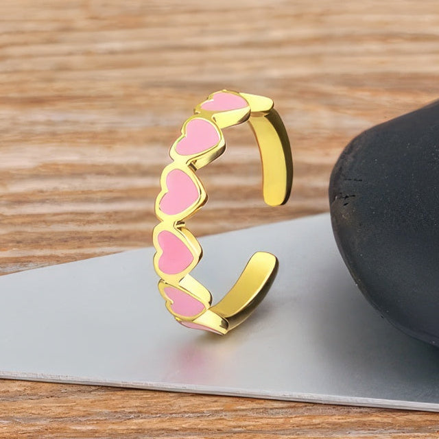 Anillo 6 Corazones para Mujer Oro