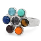 Anillo 7 Chakras color Plata