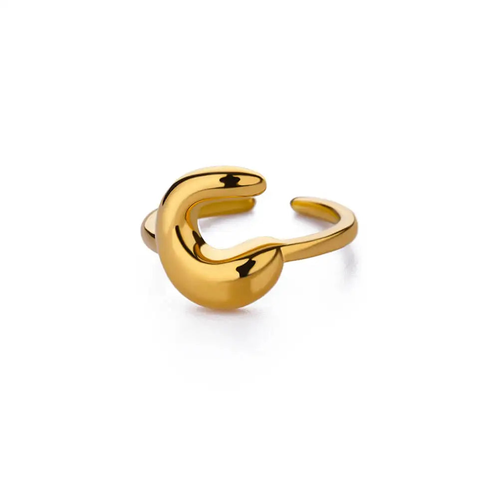 Anillo ajustable personalizado con inicial c