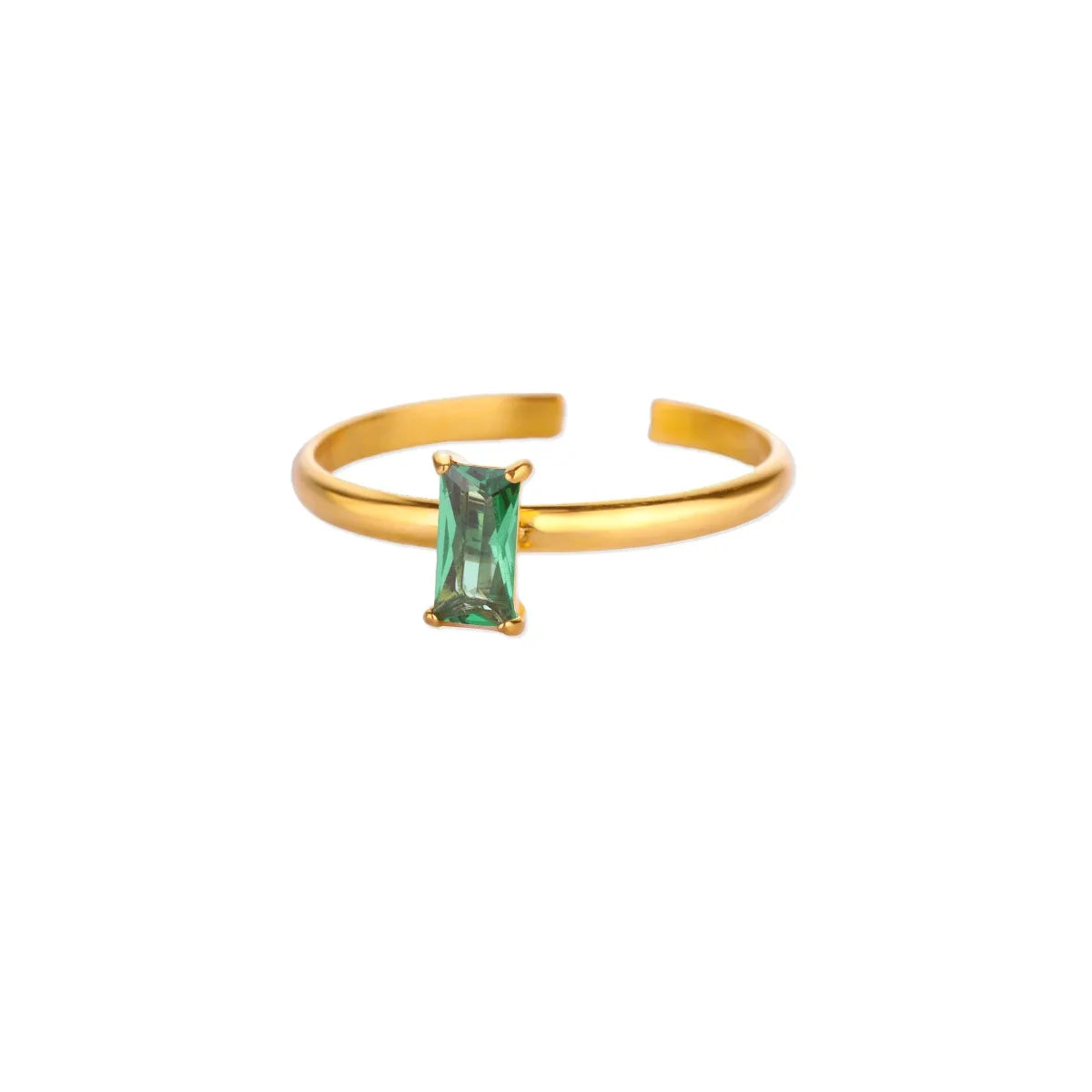 Anillo ajustable con piedra de nacimiento rectangular mayo