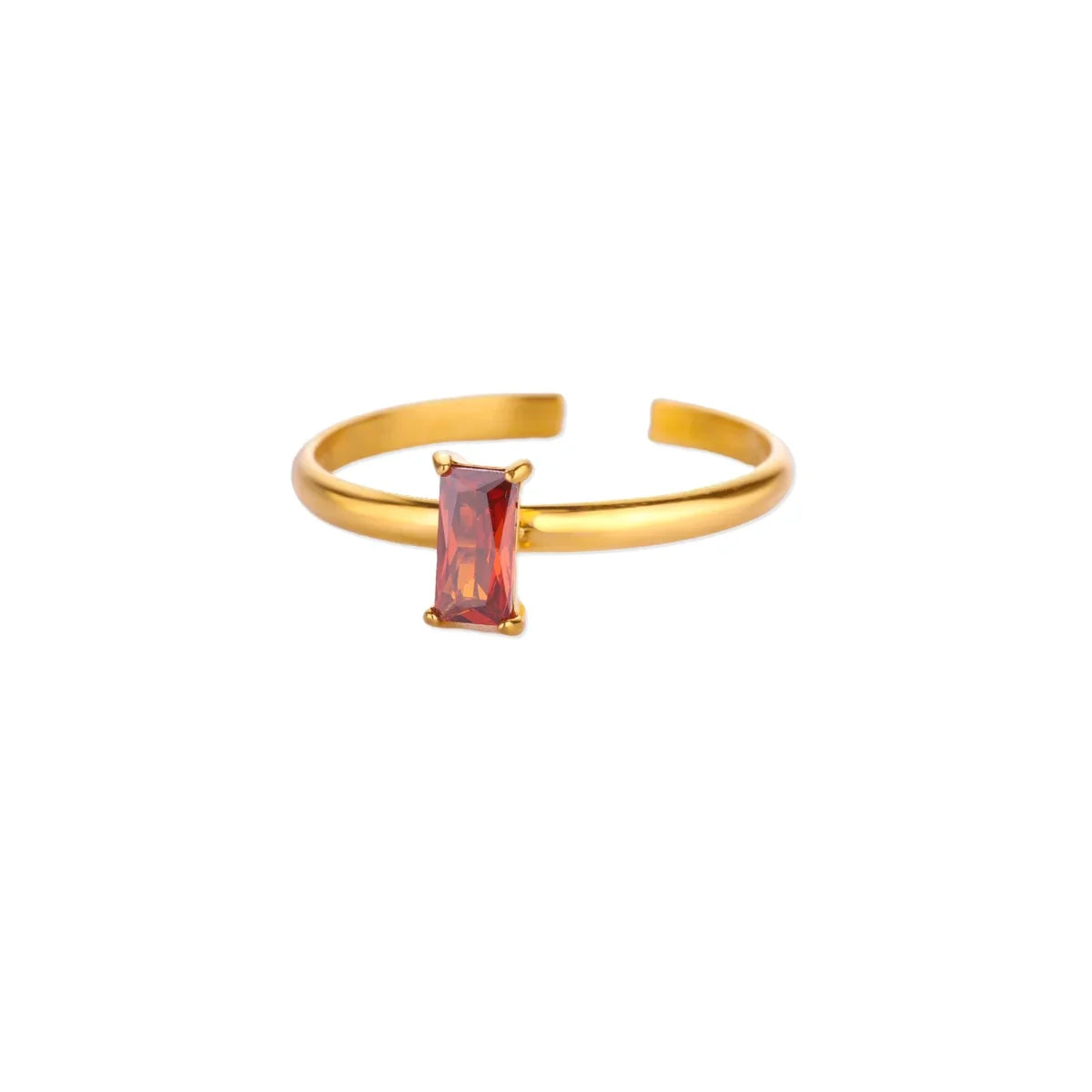 Anillo ajustable con piedra de nacimiento rectangular julio