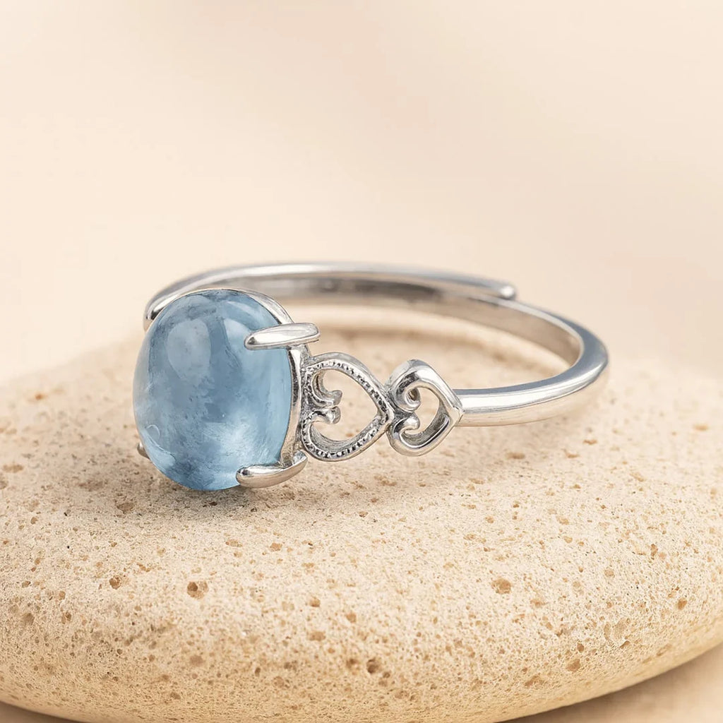 Anillo Ajustable "Cristal de Mar" en Aguamarina 