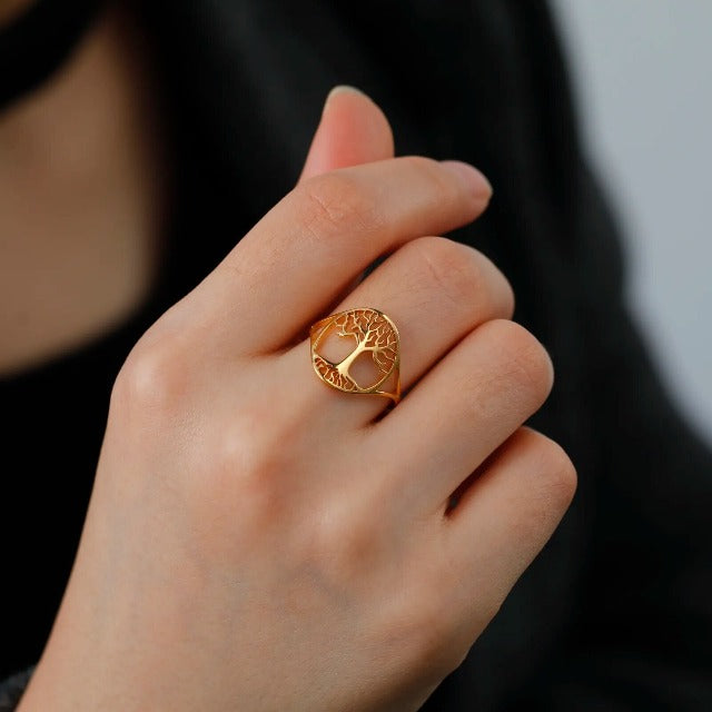 Anillo Árbol de la Vida para Mujer Oro