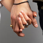 Elegante Anillo Ancho Gota de Agua plata