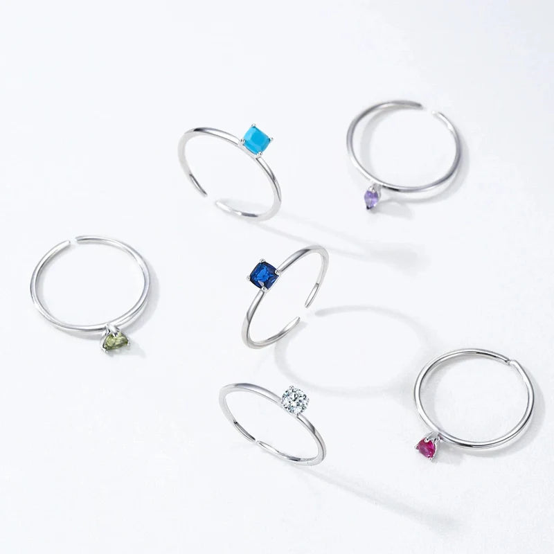 Anillo de Zirconia de Color Piedra de Nacimiento