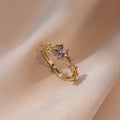 Anillo Fino Flor de Zirconia