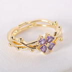 Anillo Fino Flor de Zirconia