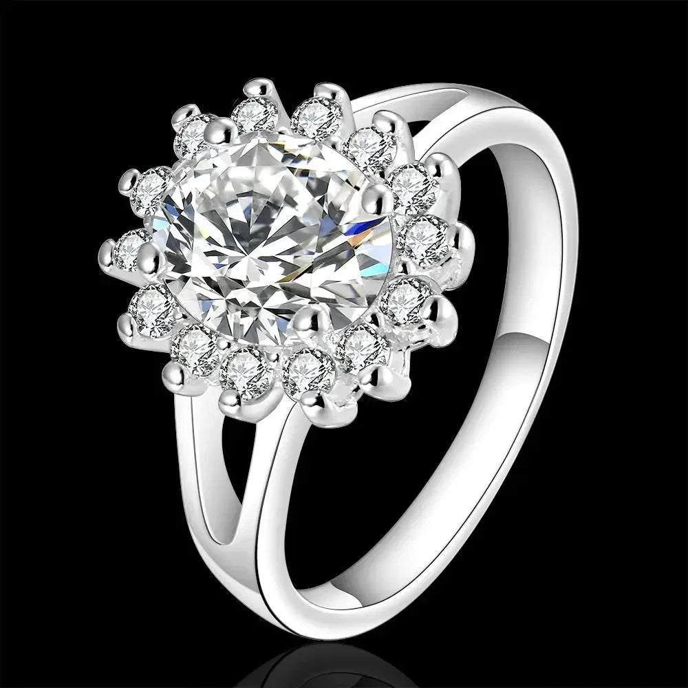 Anillo de Flor con Cristal