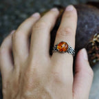 Anillo de Flores y Perla Estilo Retro