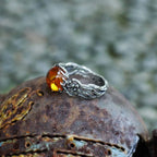 Anillo de Flores y Perla Estilo Retro