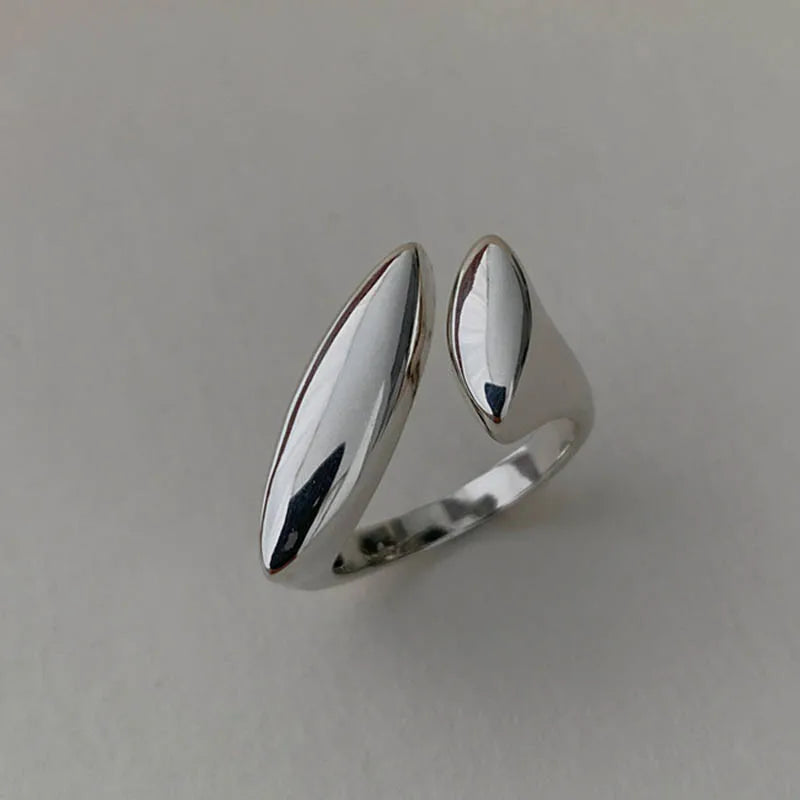 Anillo de Gota de Agua Plateado