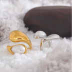 Anillo Gota de Agua Perla Blanca oro