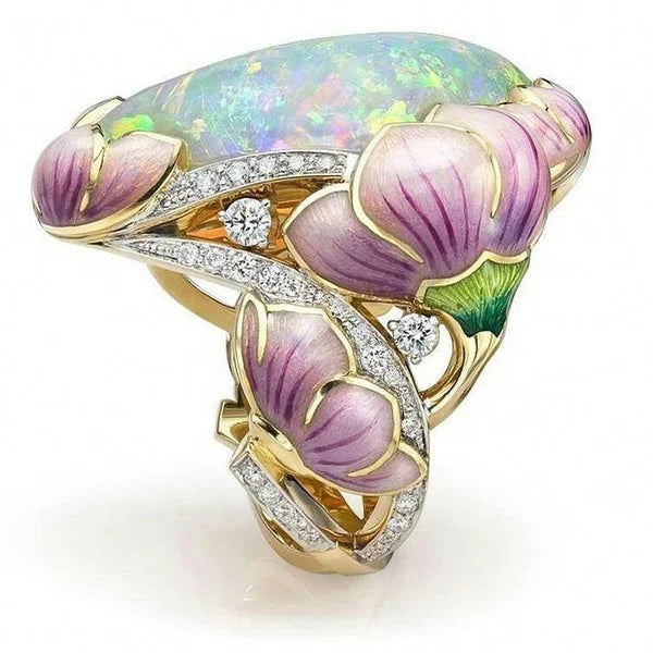 Anillo con Gran Flor de Lavanda