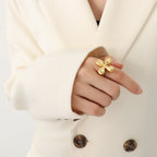 Anillo de flor grande estilo vintage