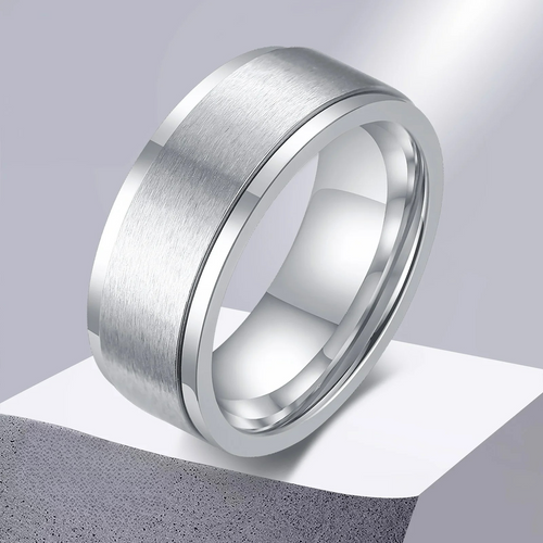 Anillo para Hombre Anti-Estrés Giratorio plata