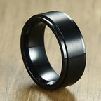 Anillo para Hombre Anti-Estrés Giratorio negro