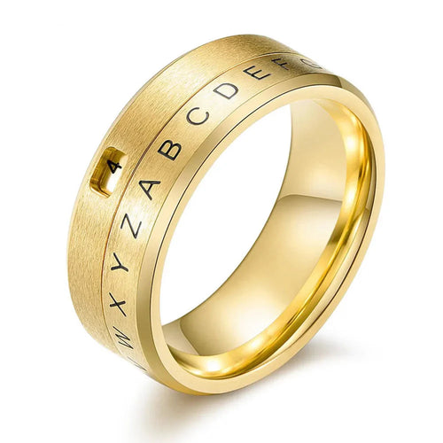 Anillo de Letras Antiestrés Giratorio oro