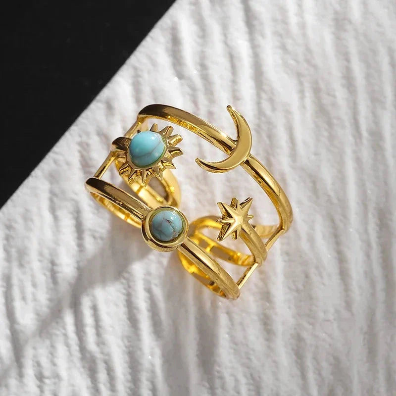 Anillo Luna y Estrella