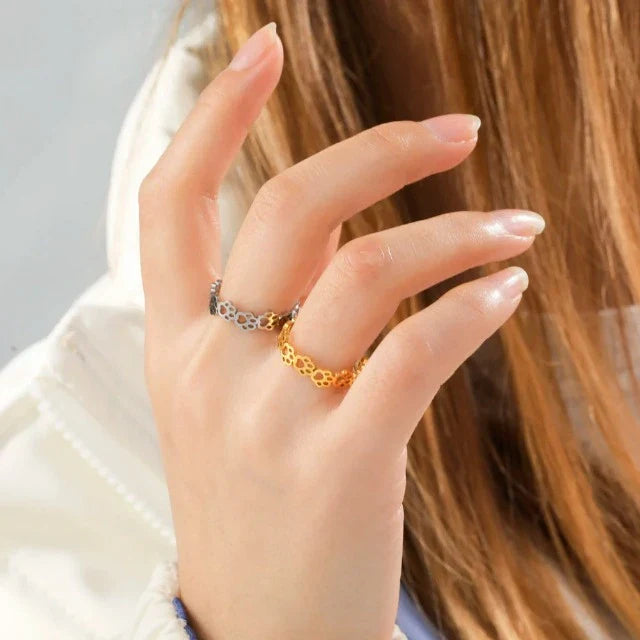 Anillo de Patas de oro y plata