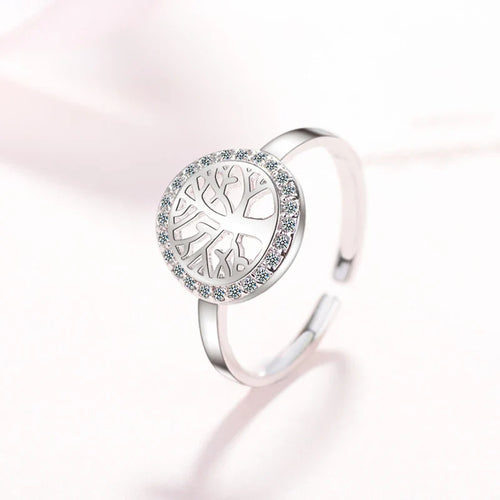 Anillo Árbol de la Vida para Mujer Anillo de Plata sello