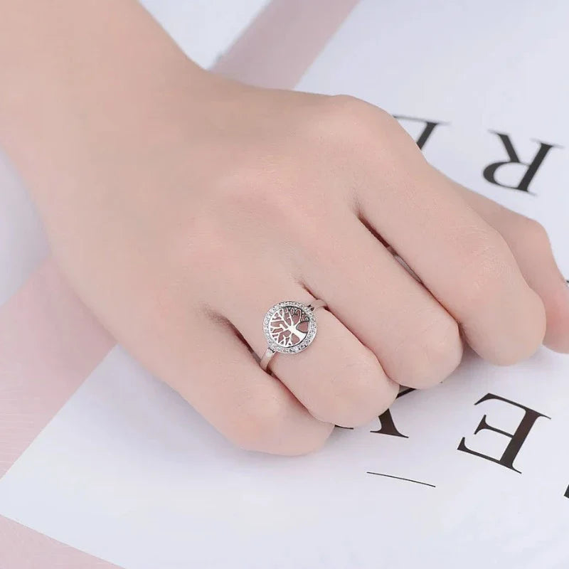 Anillo Árbol de la Vida para Mujer Anillo de Plata