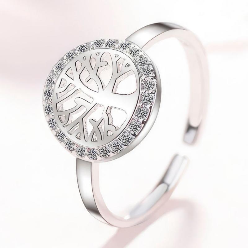 Anillo Árbol de la Vida para Mujer Anillo de Plata sello
