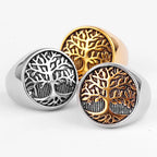Anillo Árbol de la Vida para Hombre en oro y plata