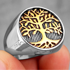 Anillo Árbol de la Vida para Hombre en oro y plata