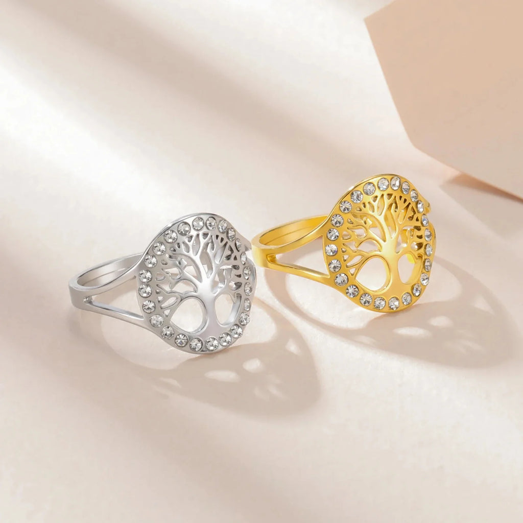 Anillo Árbol de la Vida Zirconia Mujer plata