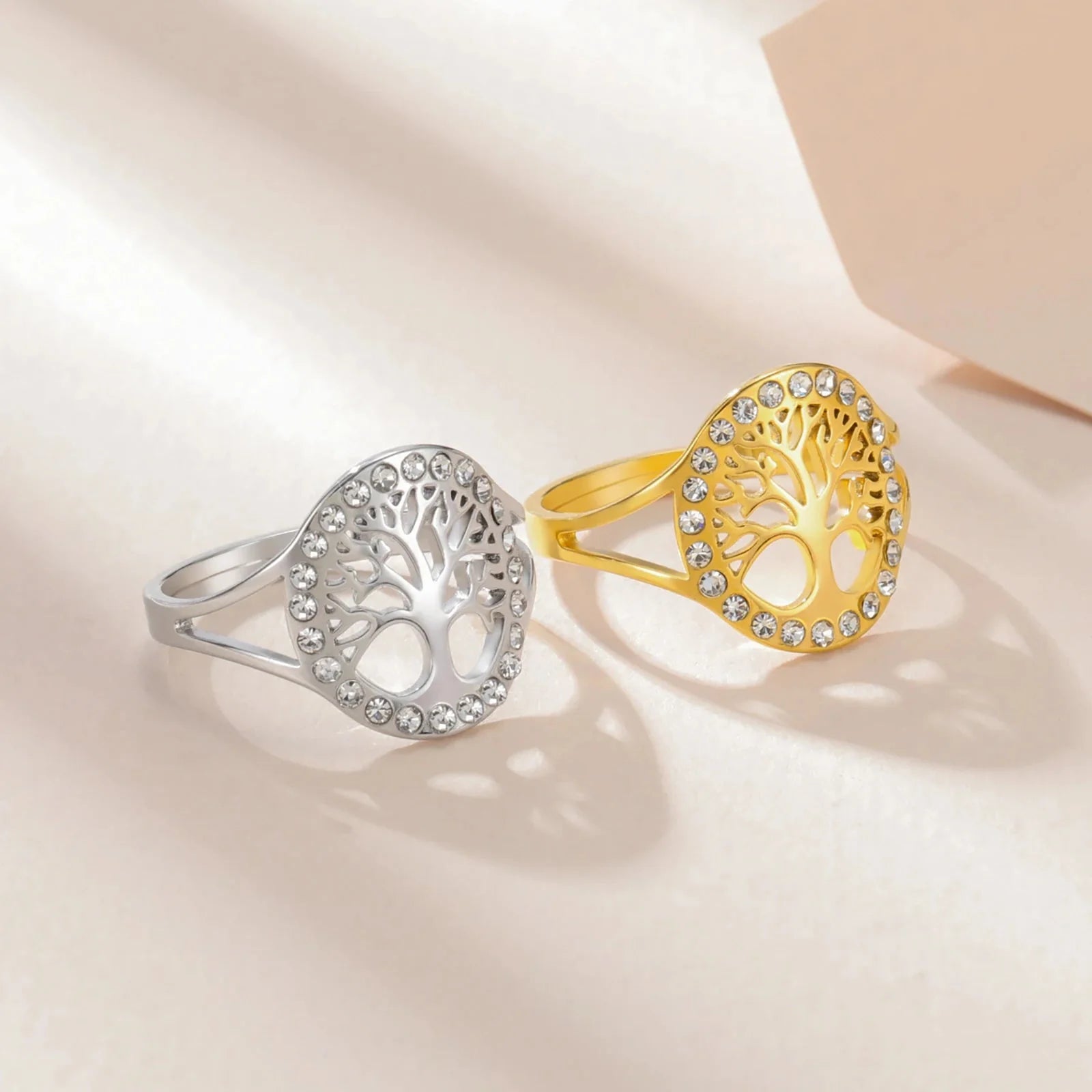 Anillo Árbol de la Vida Zirconia Mujer plata