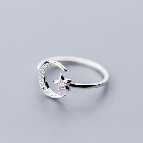 Anillo Astros Luna y Estrellas Mujer