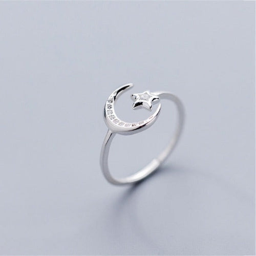 Anillo Astros Luna y Estrellas Mujer 