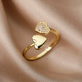 Anillo con corazones de circonio A