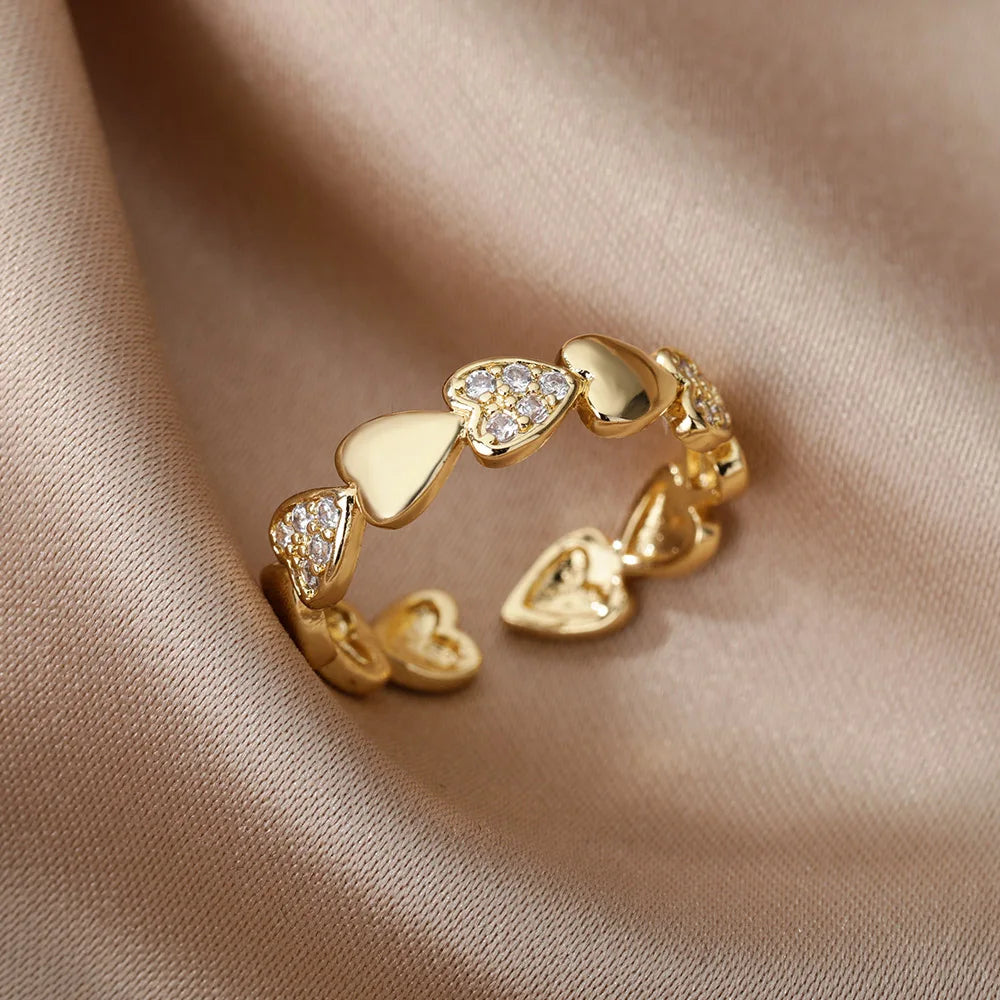 Anillo con corazones de circonio C
