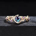 Anillo con Media Luna y Circonio dorado