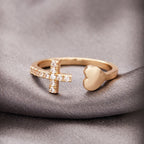 Anillo con Cruz para Mujer Oro y Plata Oro