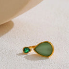 Anillo con Gota de Agua en Piedra Natural y Circonio