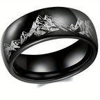 Anillo con Montañas para Hombre negro