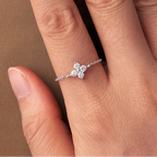 Anillo con Trébol de 4 Hojas en Circonita