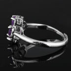 Anillo con Trébol de 4 Hojas en Piedra de Amatista