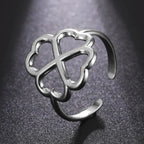 Anillo con Trébol de 4 Hojas para Mujer en plata