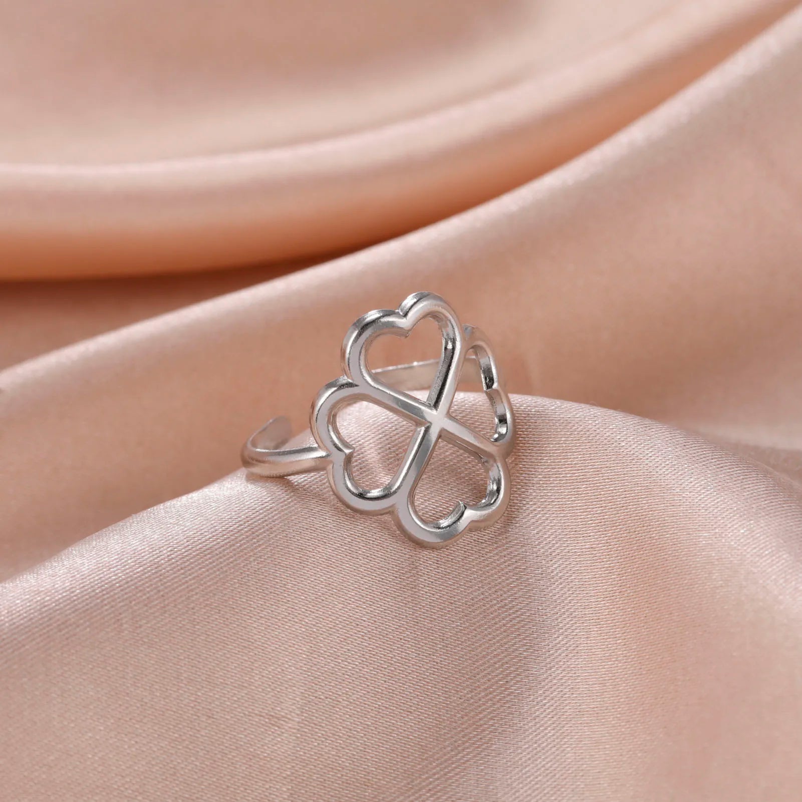 Anillo con Trébol de 4 Hojas para Mujer en plata