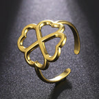 Anillo con Trébol de 4 Hojas para Mujer en oro